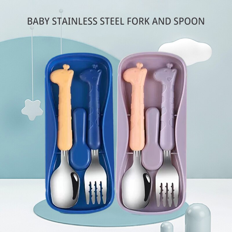 Baby Food Eating - 2PCS Kinderservies 304 Food Grade roestvrijstalen