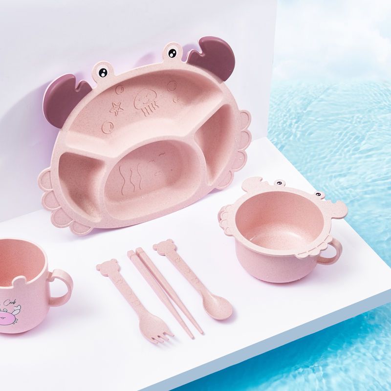 Baby Food Eating - 4/6 stuks krabben kinderborden, creatieve baby-eetgerei,