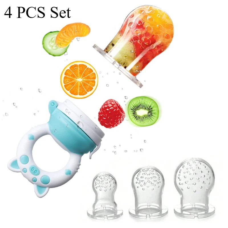Baby Food Nutrition - 4-delige set siliconen fruit- en groentevoeder