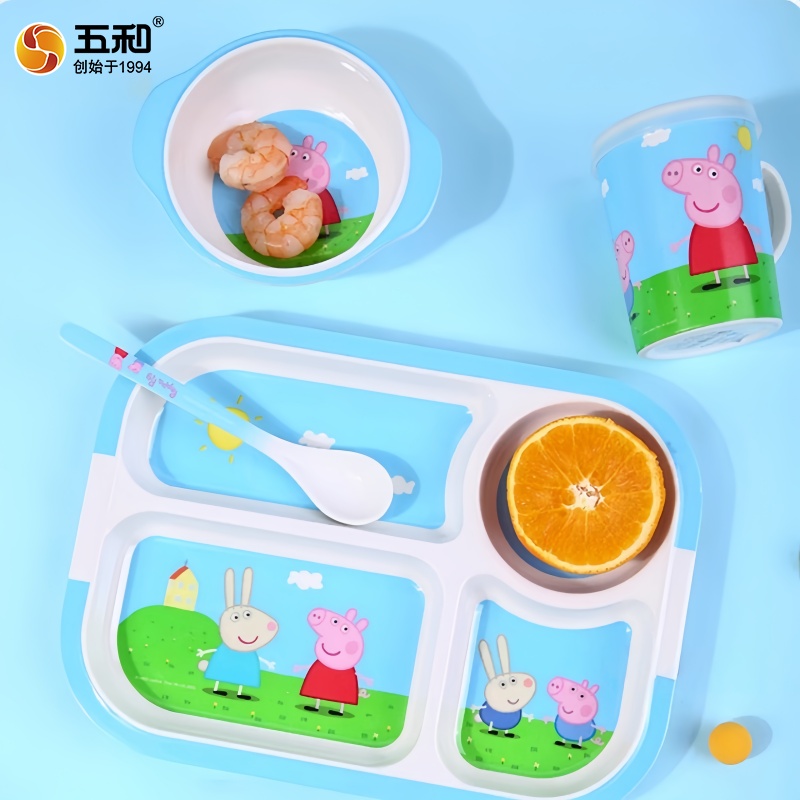 Baby Food Eating - Peppa Pig Servies Cartoon Saladekom Anti-Val