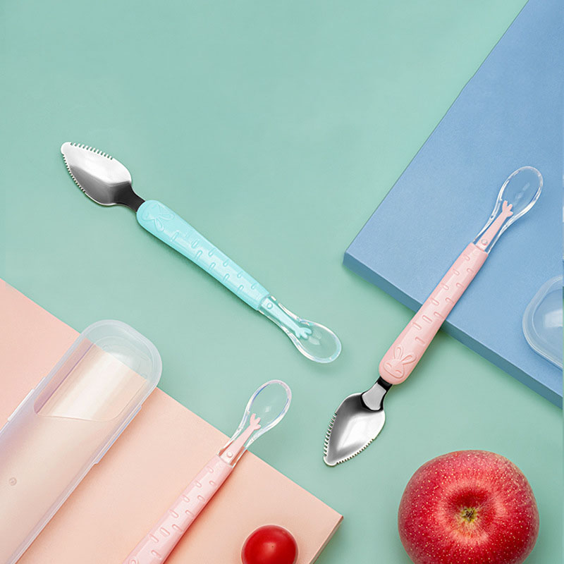 Tweekoppige schraperlepel voor - Baby Food Eating recensie en prijs