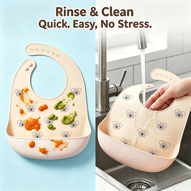 Siliconen babyvoedingsslab Wat - Baby Food Eating recensie en prijs